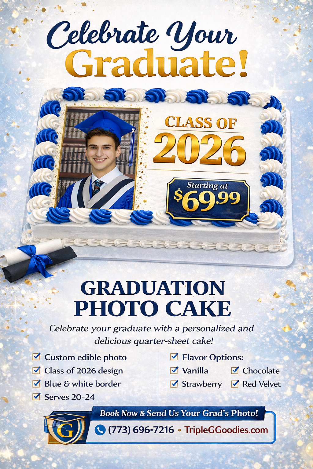 Graduation Photo Cake-Class of 2026